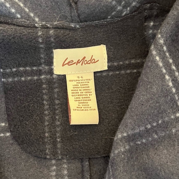 Le Moda Blue Plaid Woman's Size S-L Cape Vest Pockets - Picture 4 of 8